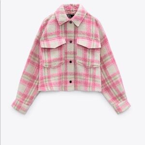 Zara Pink Plaid Jacket